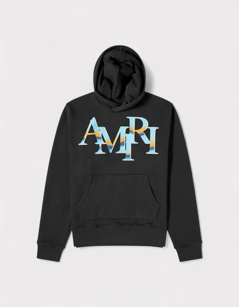 Staggered Chrome Hoodie Black