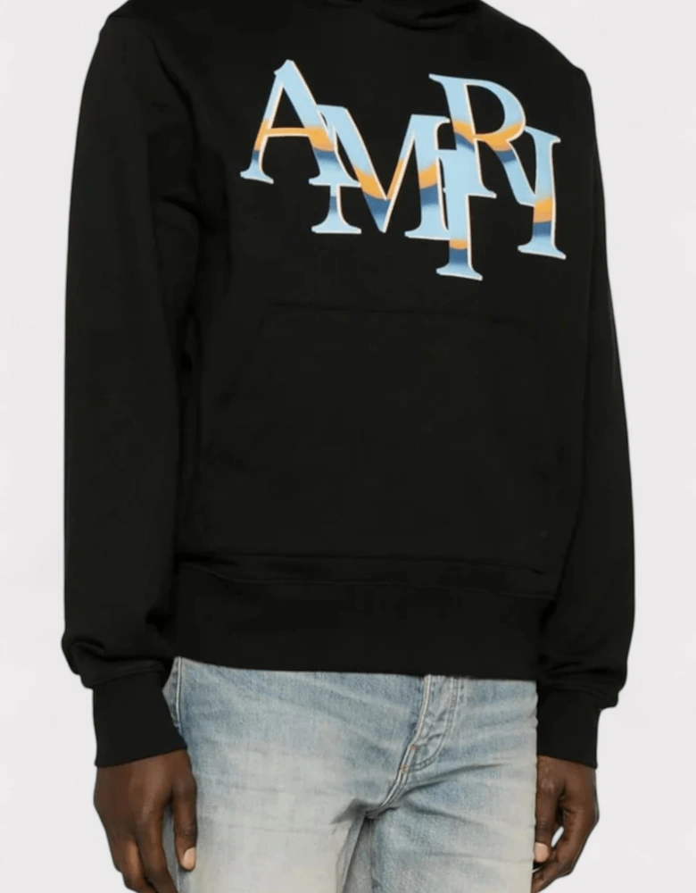 Staggered Chrome Hoodie Black