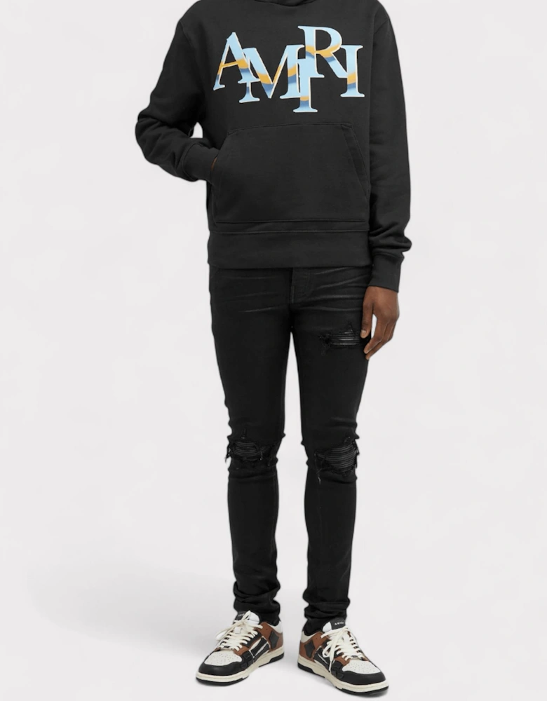 Staggered Chrome Hoodie Black