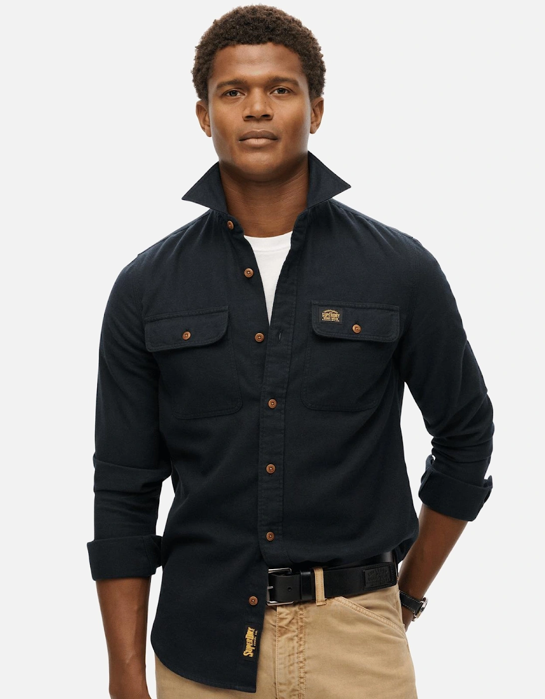 Mens Flannel Workwear Long Sleeve Shirt, 2 of 1