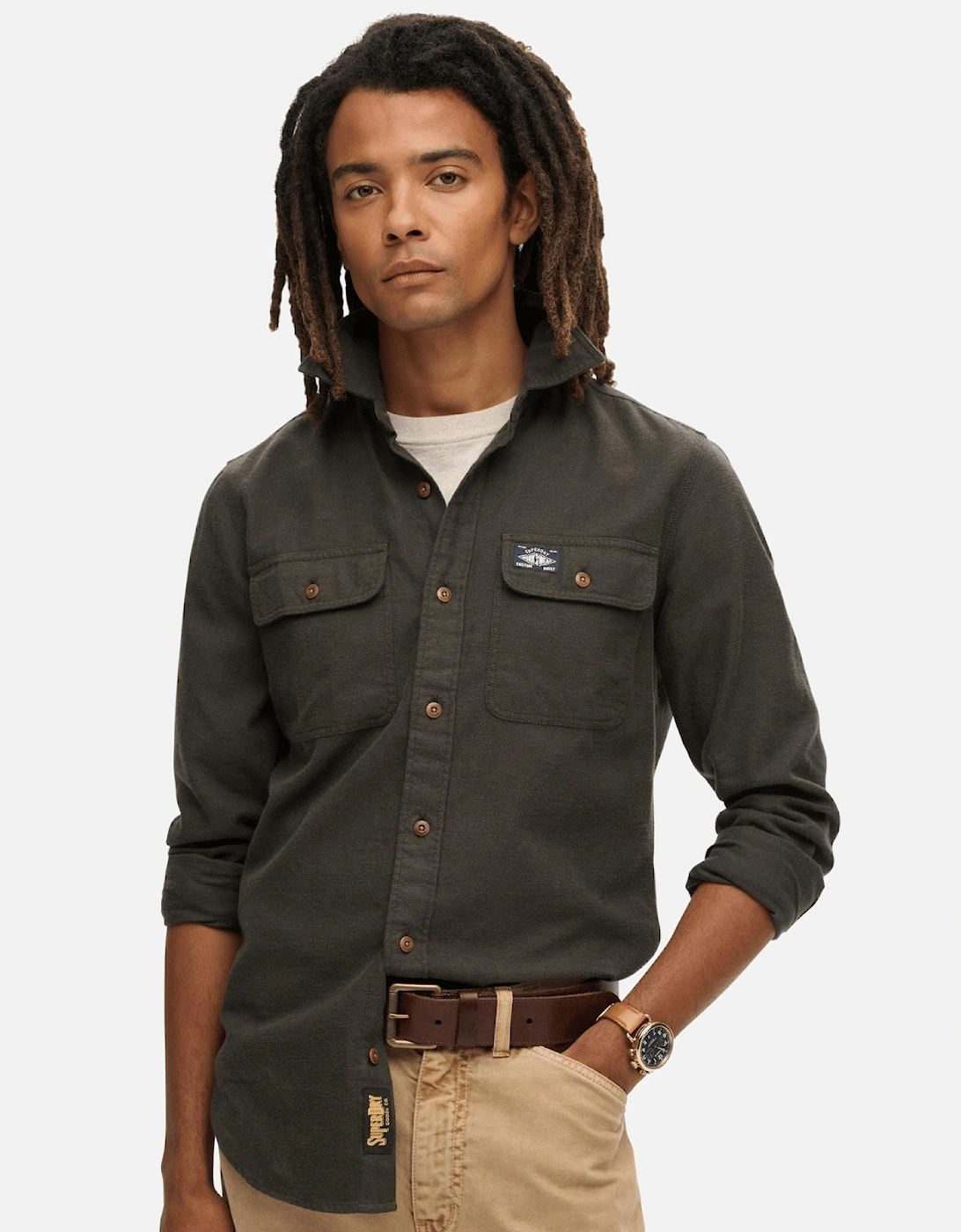 Mens Flannel Workwear Long Sleeve Shirt, 2 of 1