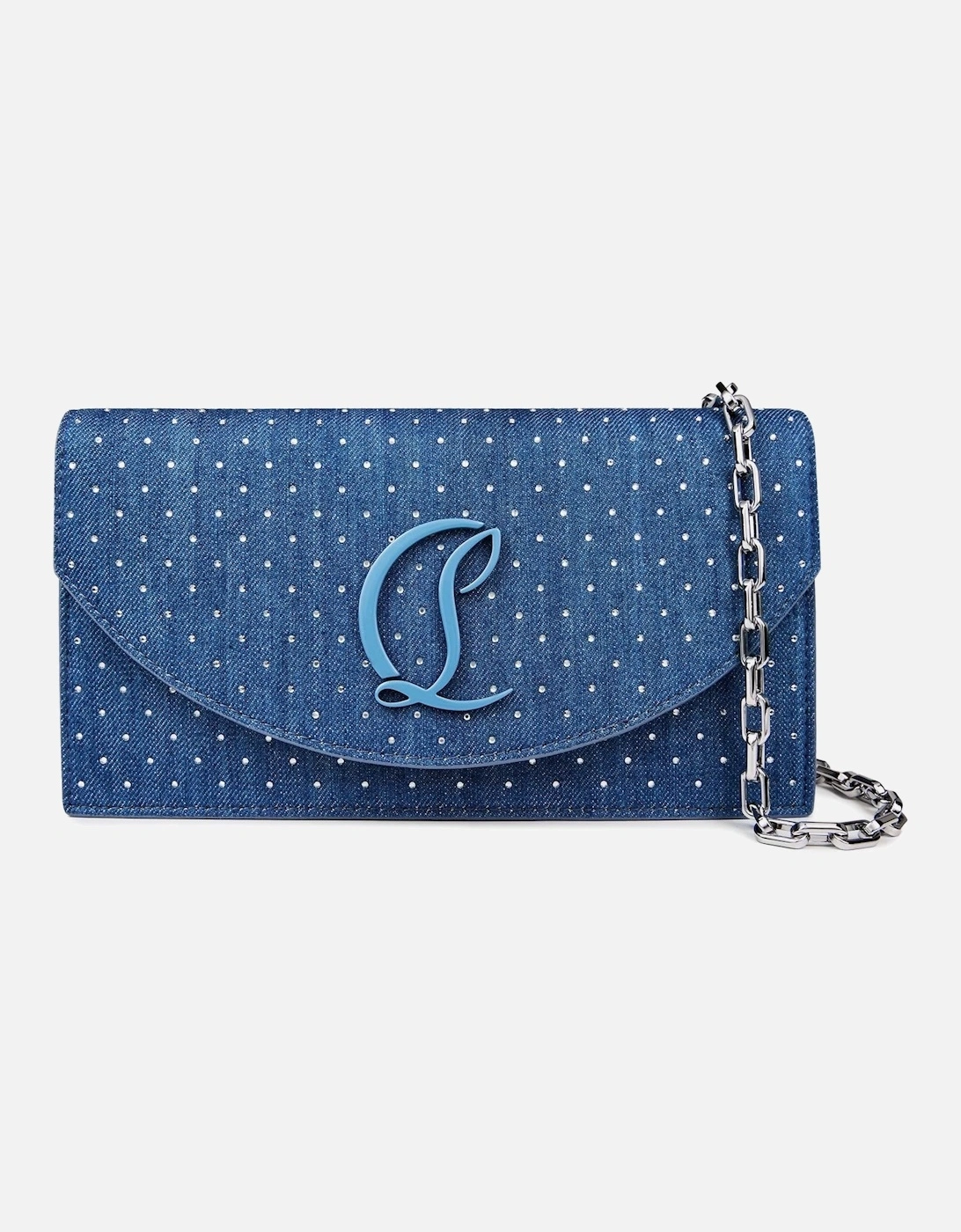 Denim Rhinestone Clutch in Cobalt Blue, 5 of 4