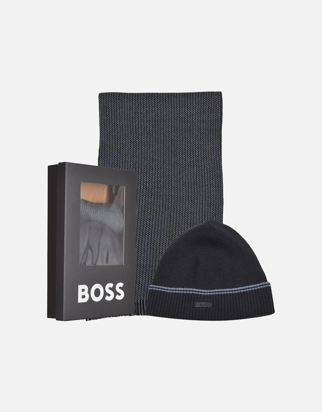 Premium Beanie Hat & Scarf Gift Set, Dark Blue, 15 of 14