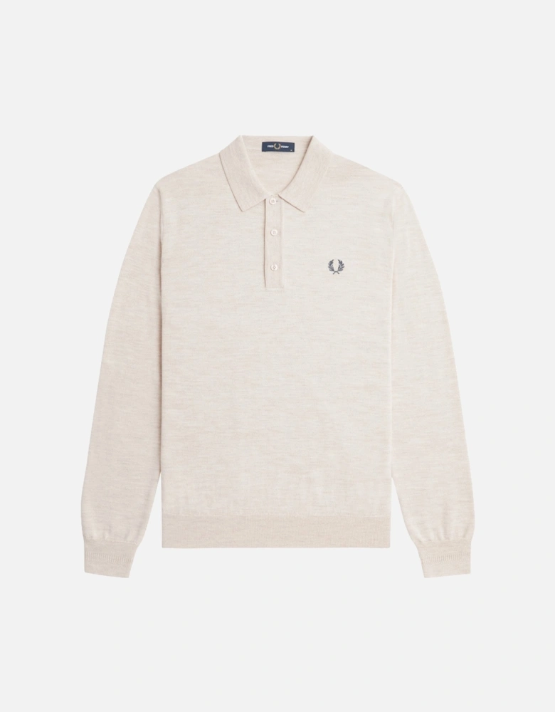 Knitted Merino Long Sleeve Polo Shirt