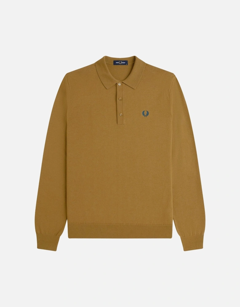 Knitted Merino Long Sleeve Polo Shirt