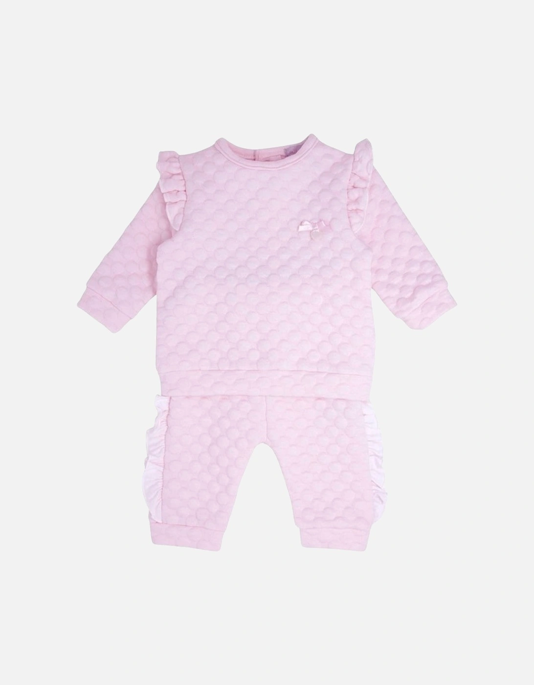 Girls Pale Pink Bubble Tracksuit, 2 of 1