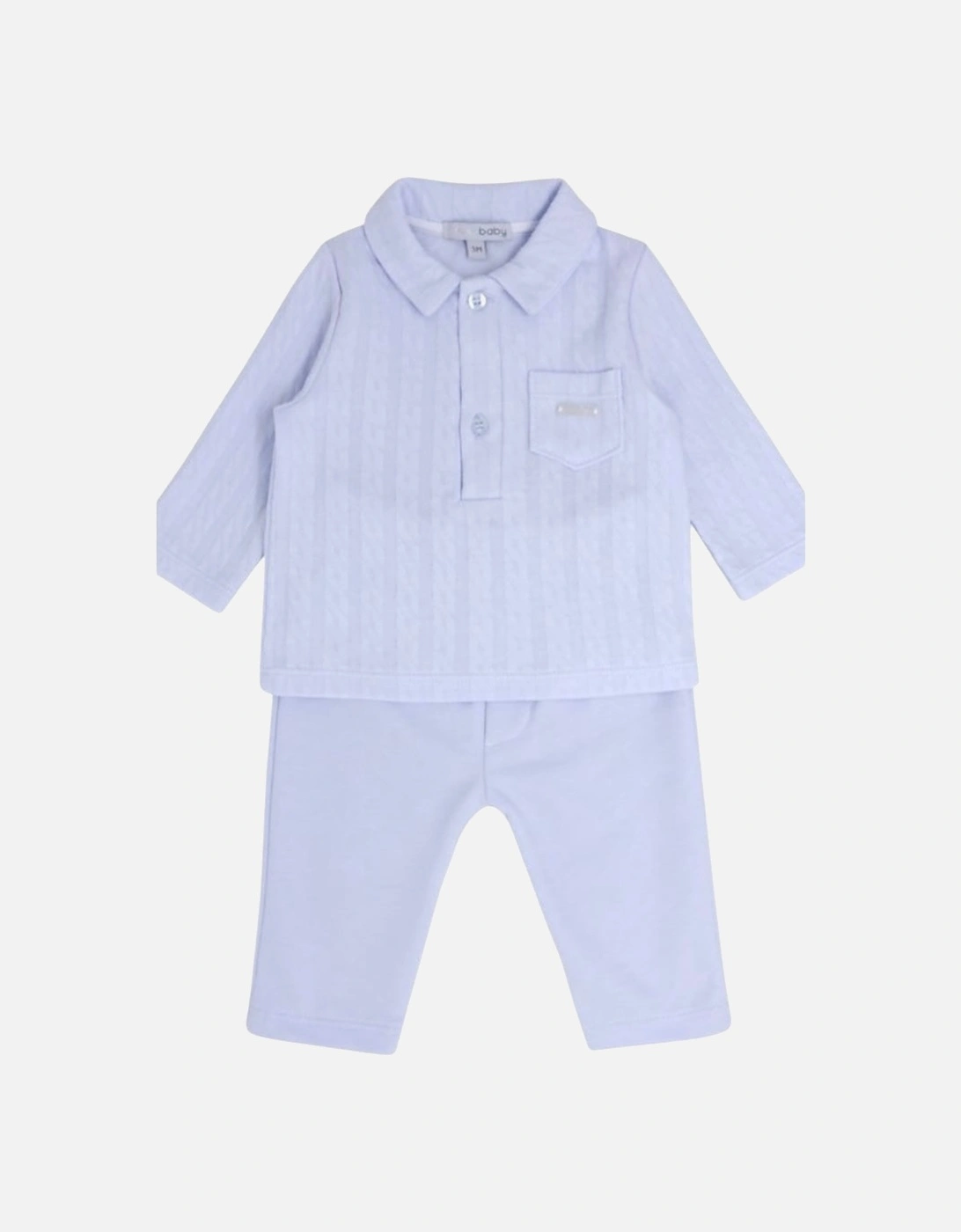 Boys Pale Blue Pant Set, 2 of 1