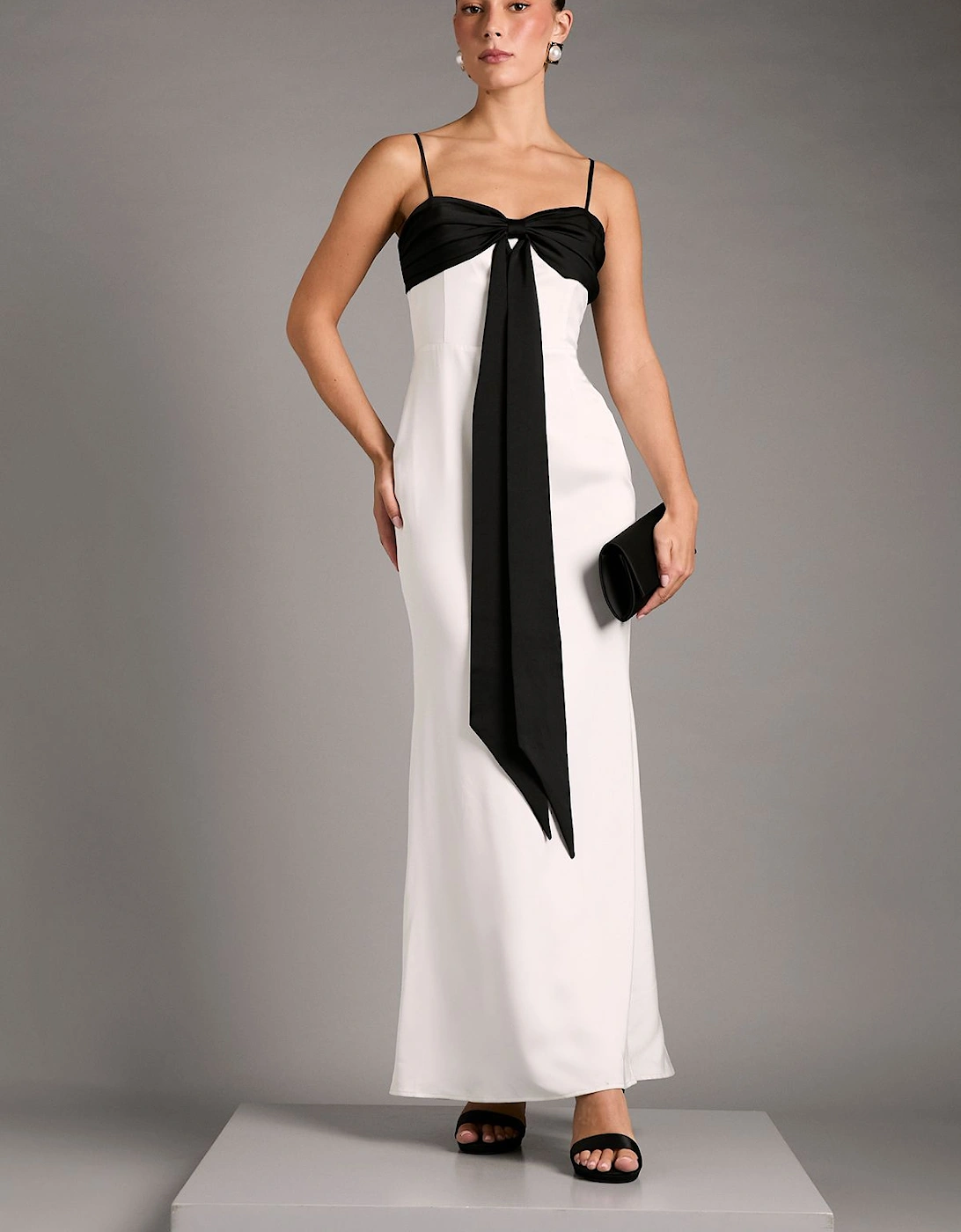 Monochrome Bow Detail Maxi Dress, 2 of 1