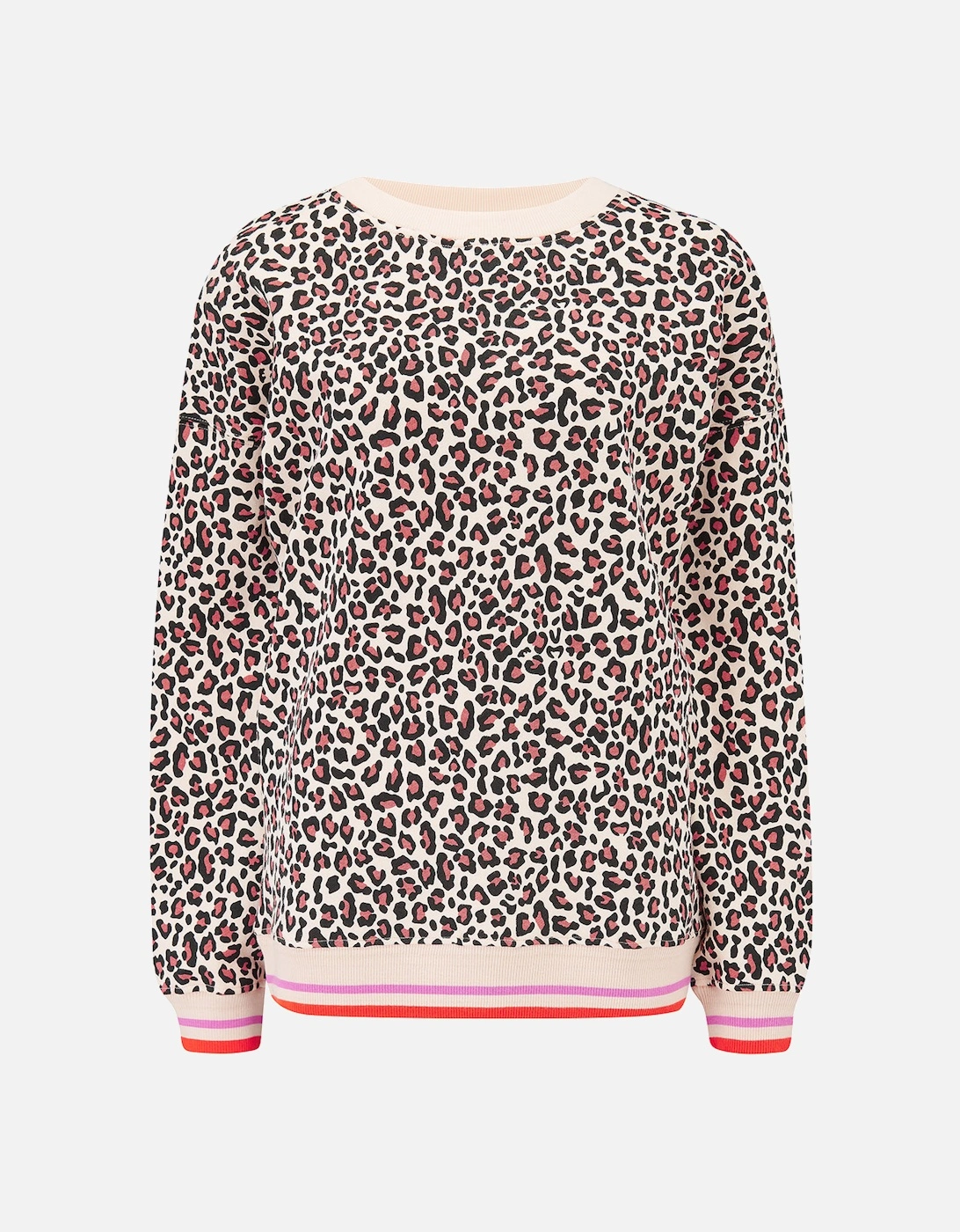 Eadie relalxed sweatshirt in stone leopard print