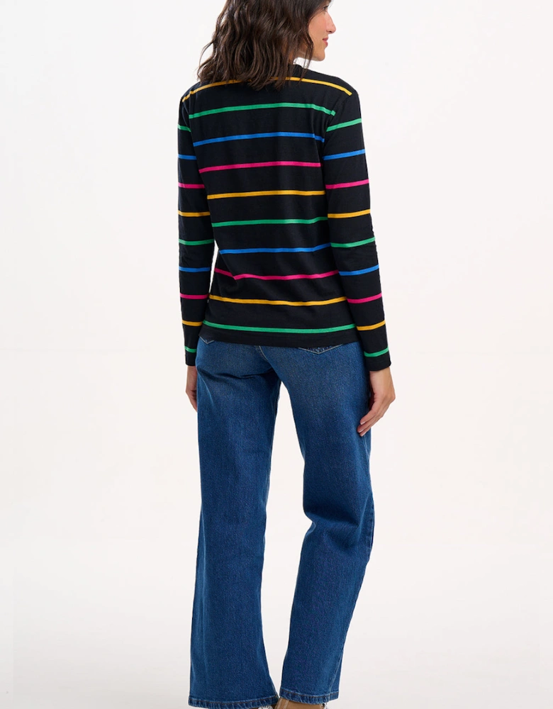 Brunswick jersey top in nightglow stripe