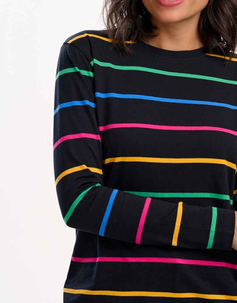 Brunswick jersey top in nightglow stripe