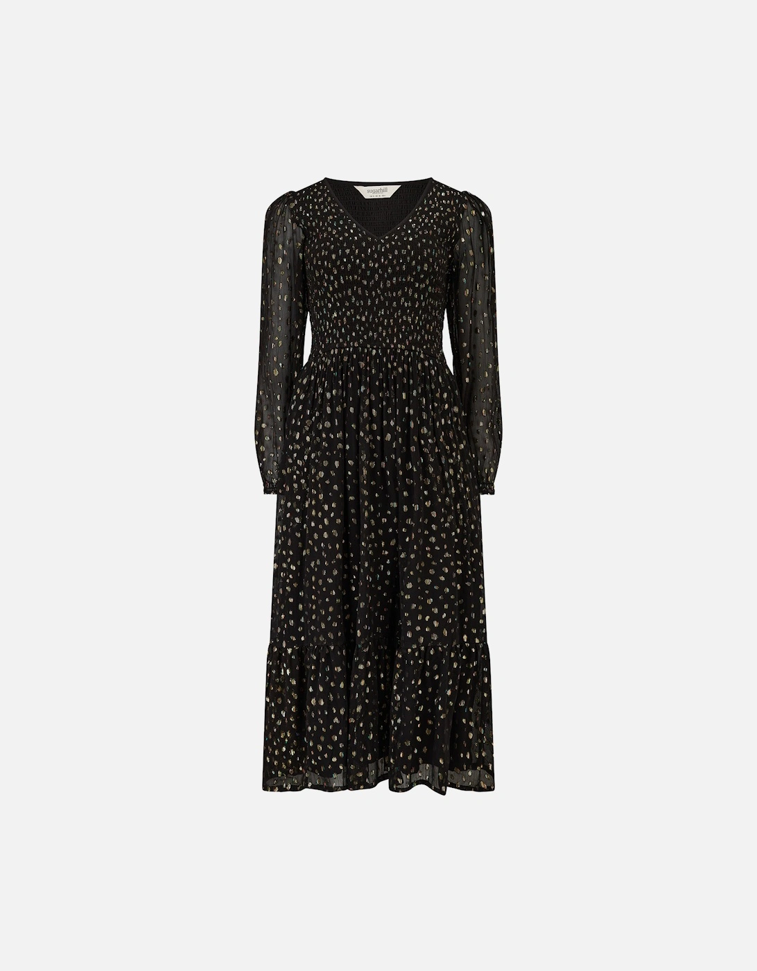Jacqueline midi shirred dress