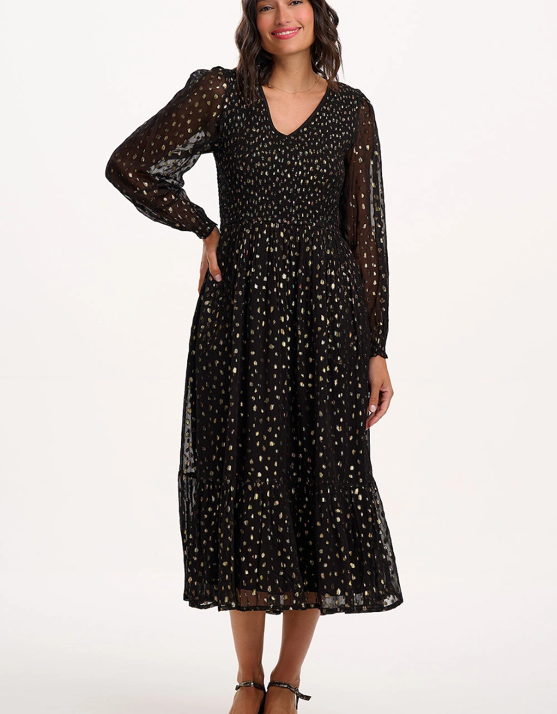 Jacqueline midi shirred dress, 5 of 4