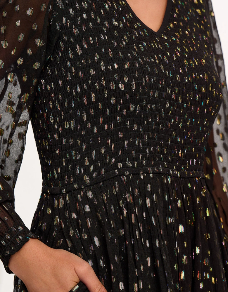 Jacqueline midi shirred dress
