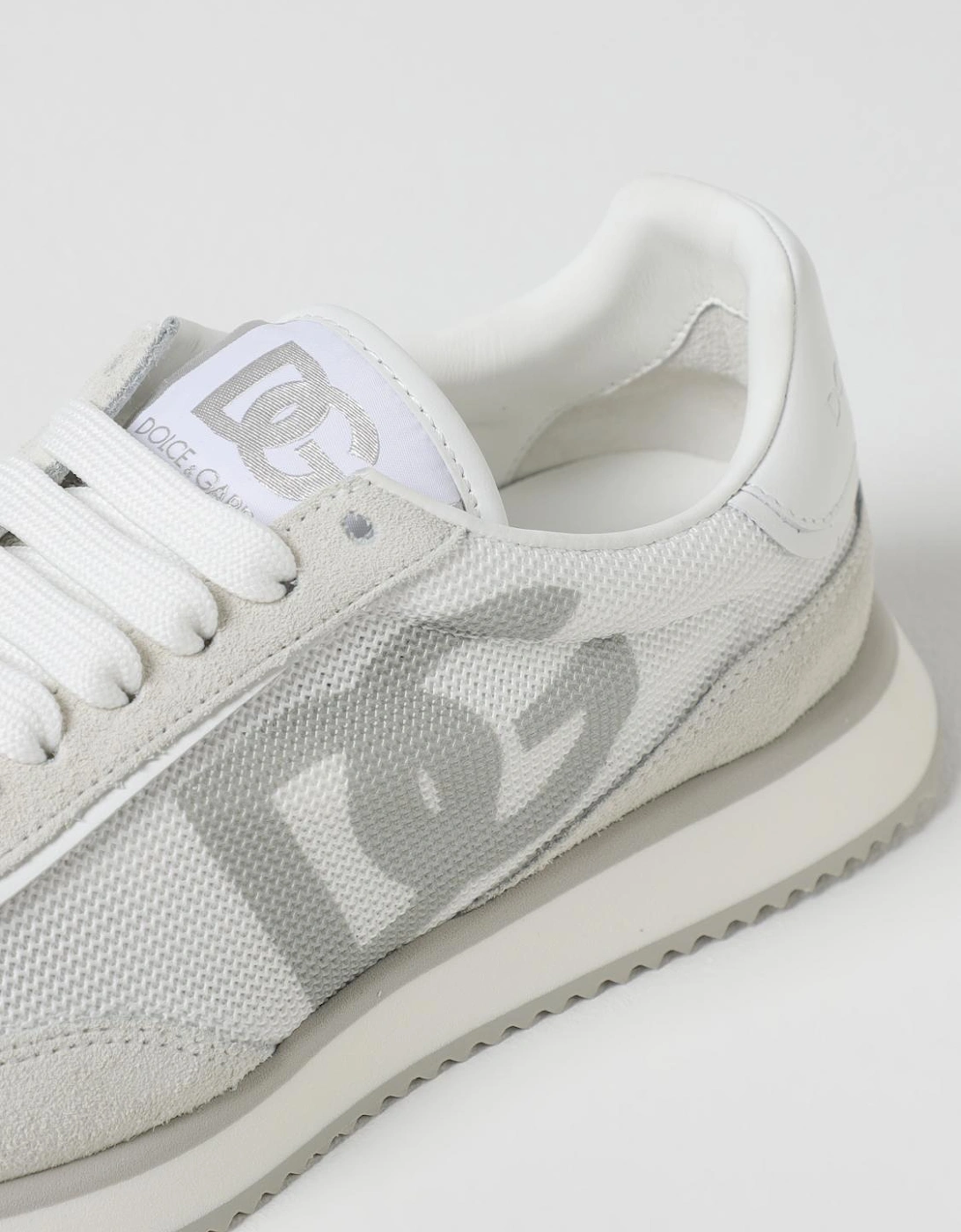 Mesh Suede Logo Sneakers