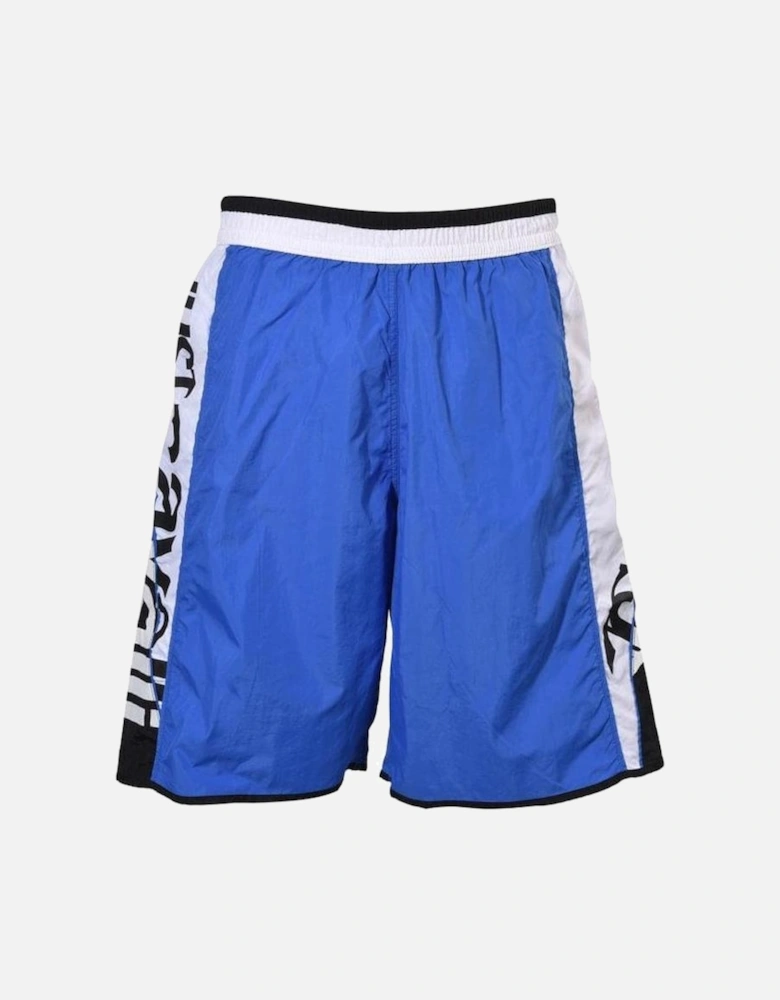 Side Logo Bermuda-style Long Swim shorts, Blue