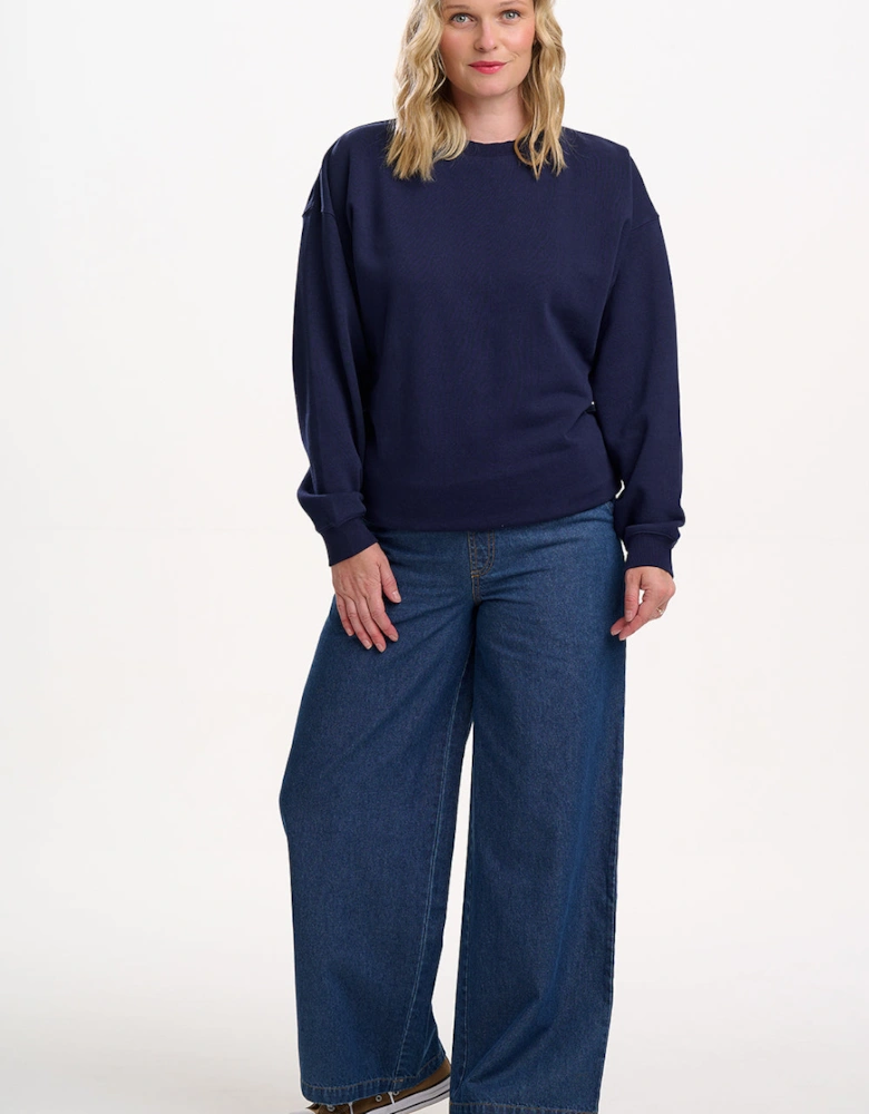 Eadie relalxed sweatshirt in midnight magic tiger