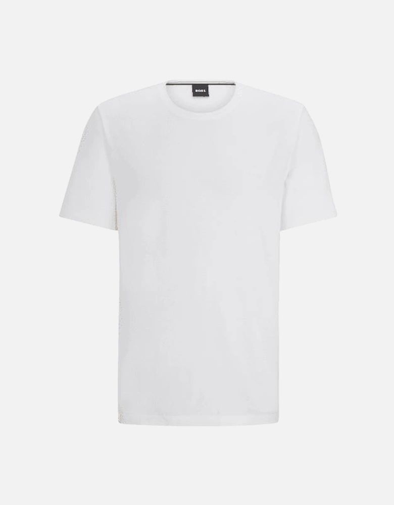 Luxe Jersey Crew-Neck Loungewear T-Shirt, White