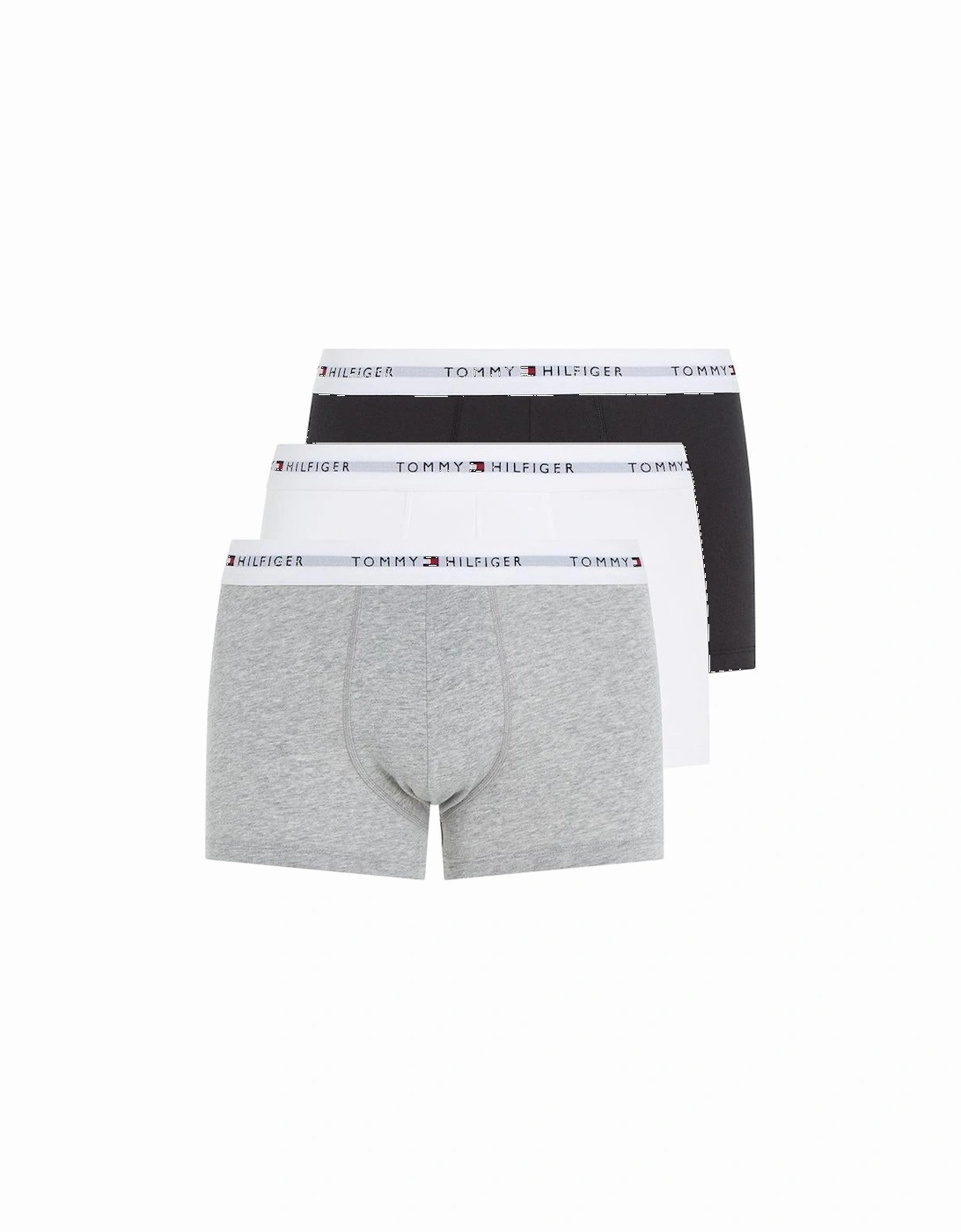 3-Pack Signature Cotton Boxer Trunks, Black/Grey/White, 9 of 8