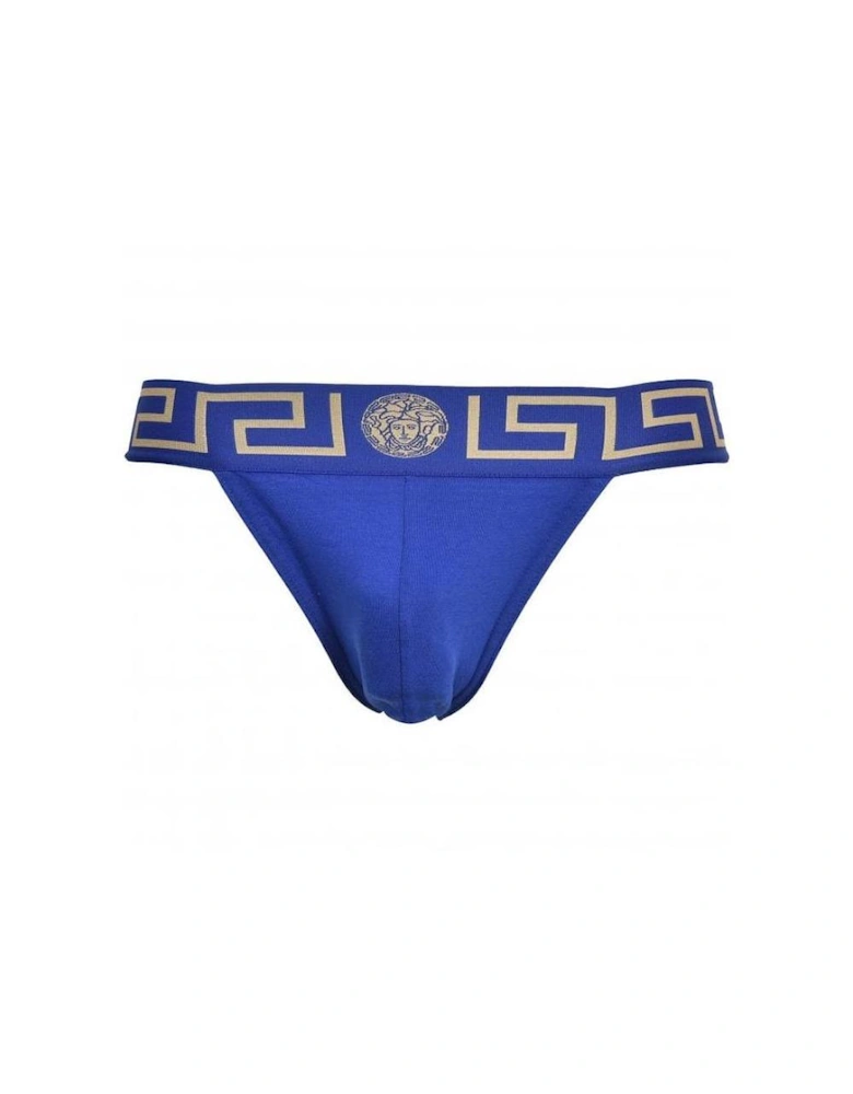 Greca Border Jockstrap, Blue