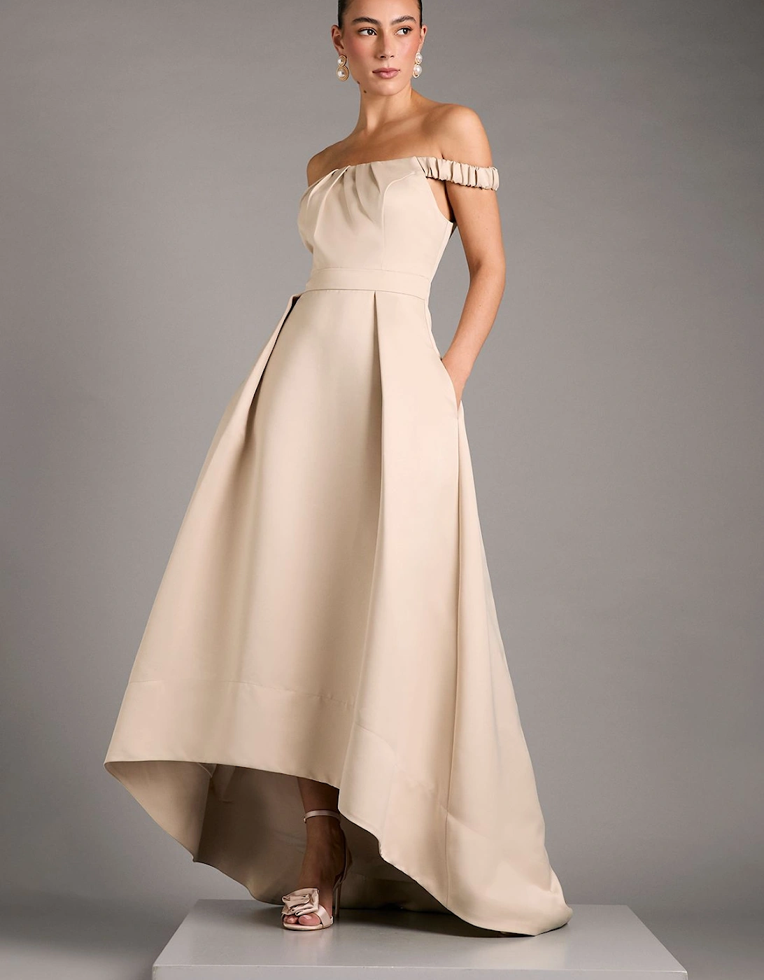 Bardot Fit and Flare Hi Low Hem Maxi Dress, 2 of 1