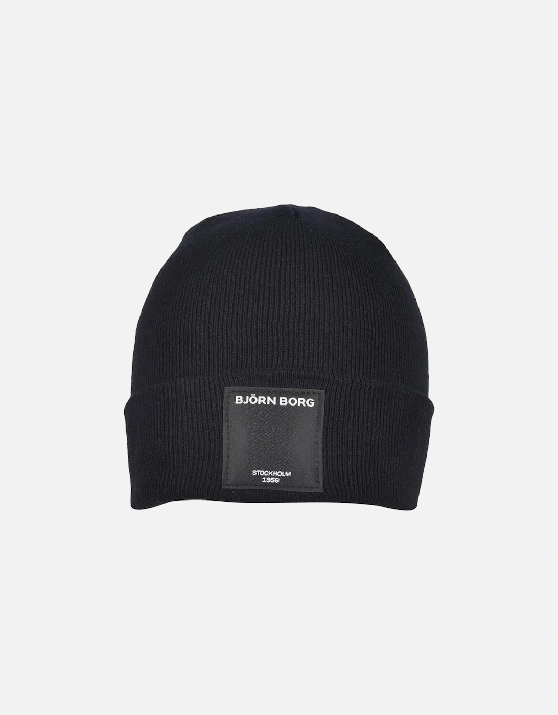 Organic Cotton Logo Patch Beanie Hat, Black, 7 of 6