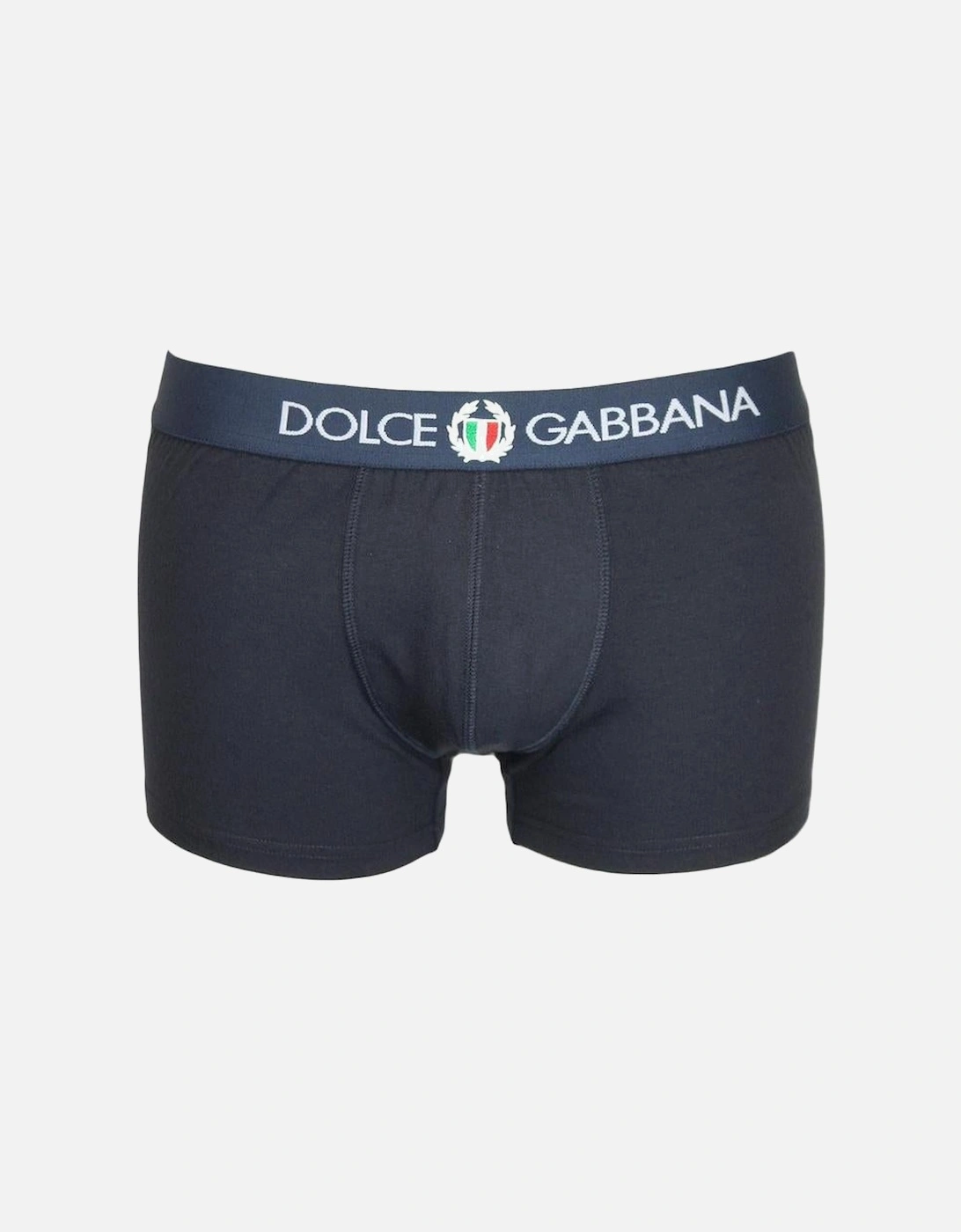 Two-Way Stretch Jersey Boxer Trunks with Crest, Navy Blue, 3 of 2