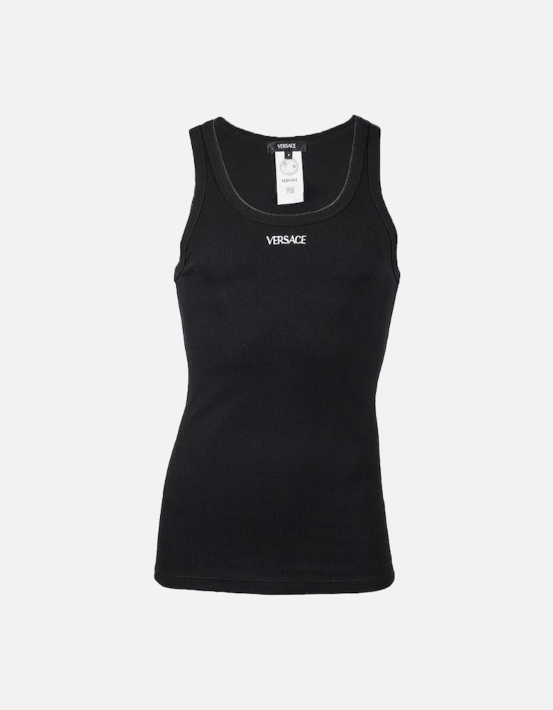 Ribbed Cotton Tank Top, Black