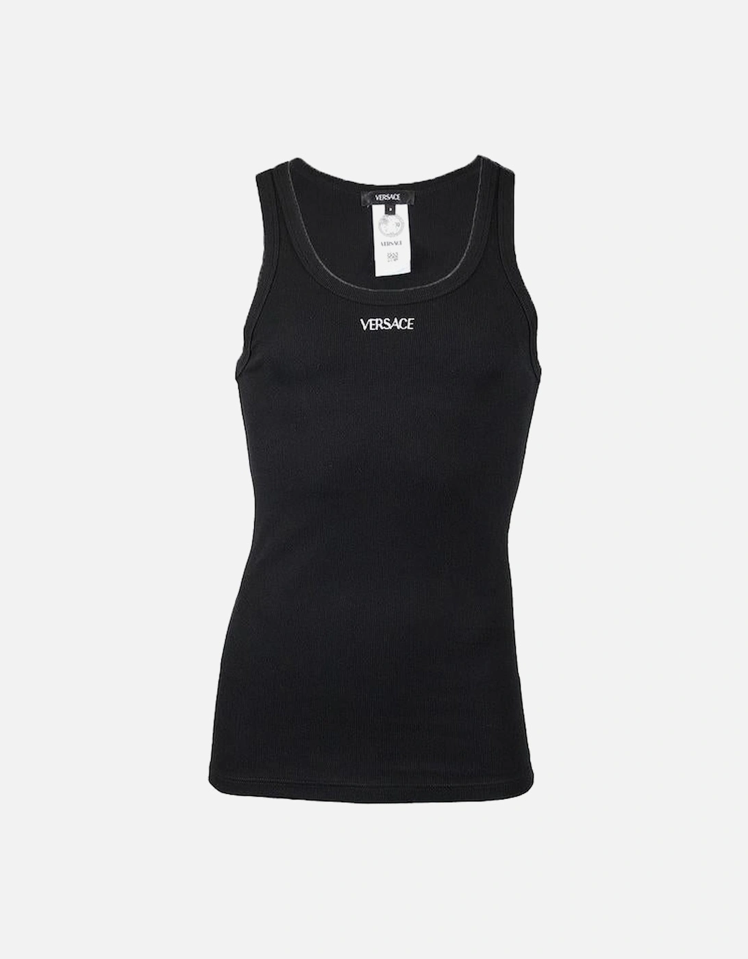 Ribbed Cotton Tank Top, Black, 3 of 2