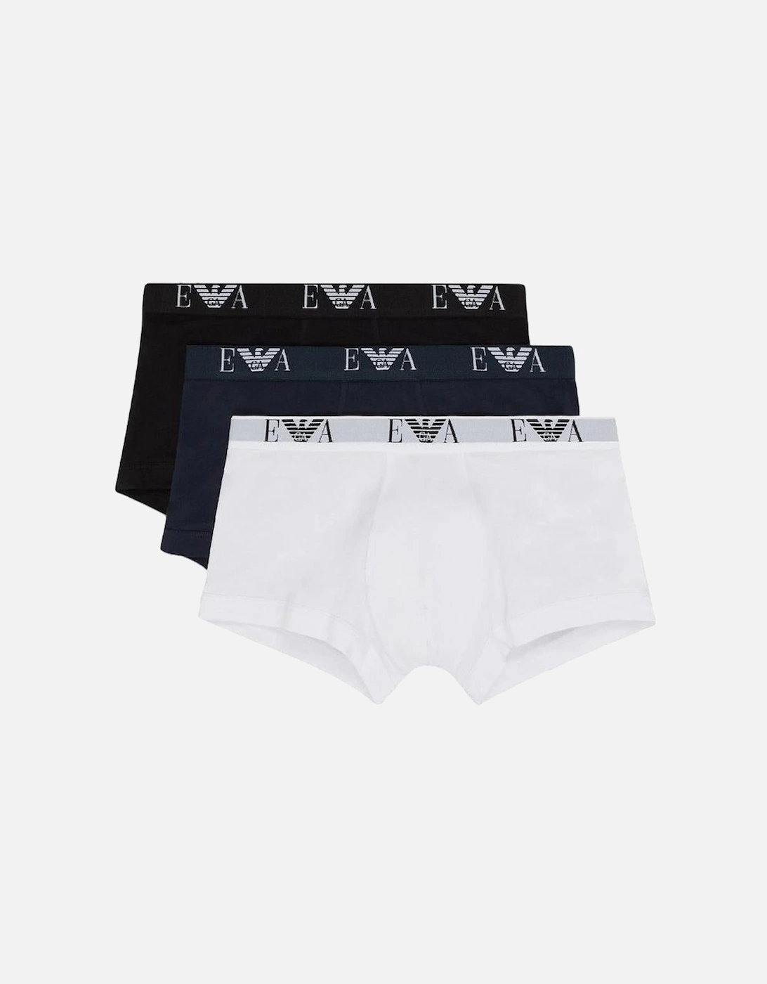 3-Pack Eagle Logo Boxer Trunks, Black/White/Navy, 4 of 3