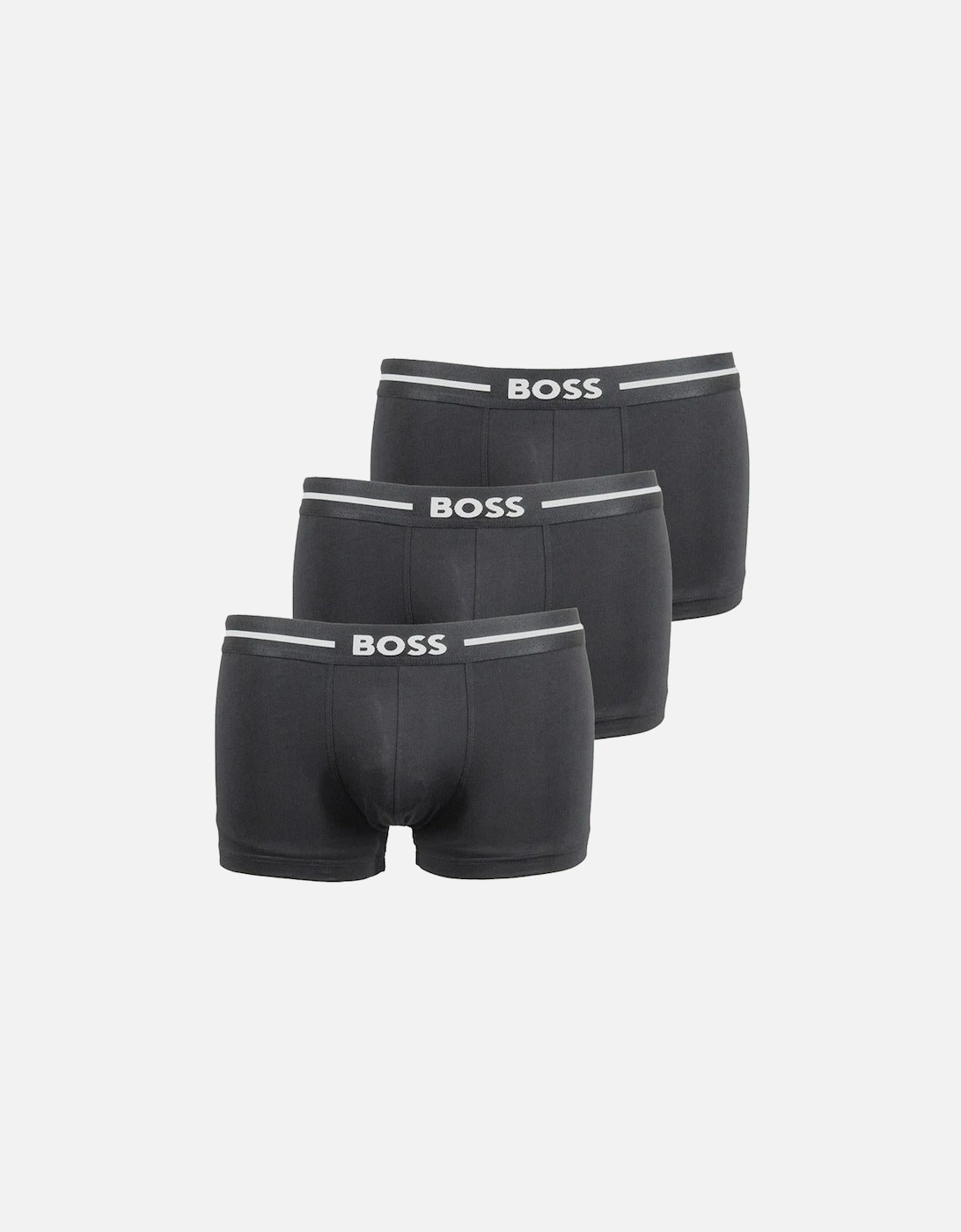 3-Pack Bold Logo Boxer Trunks, Black, 4 of 3
