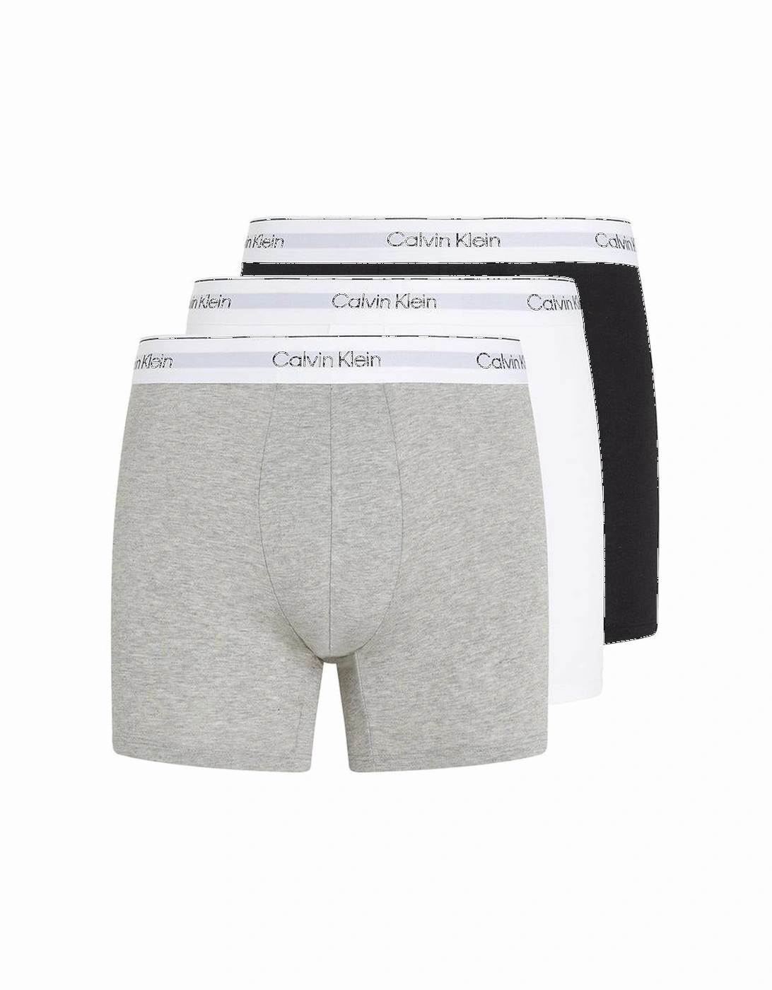 3-Pack Modern Cotton Boxer Briefs, Black/Grey/White, 9 of 8