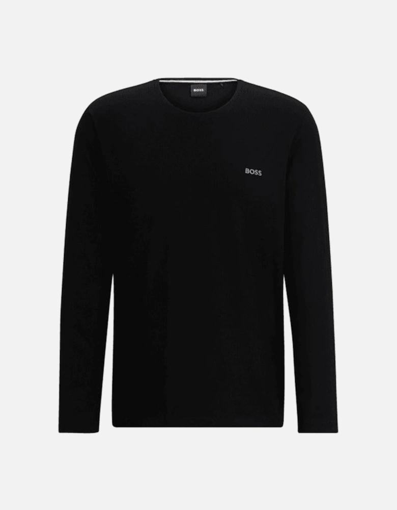 Stretch Cotton Long-Sleeve T-Shirt, Black