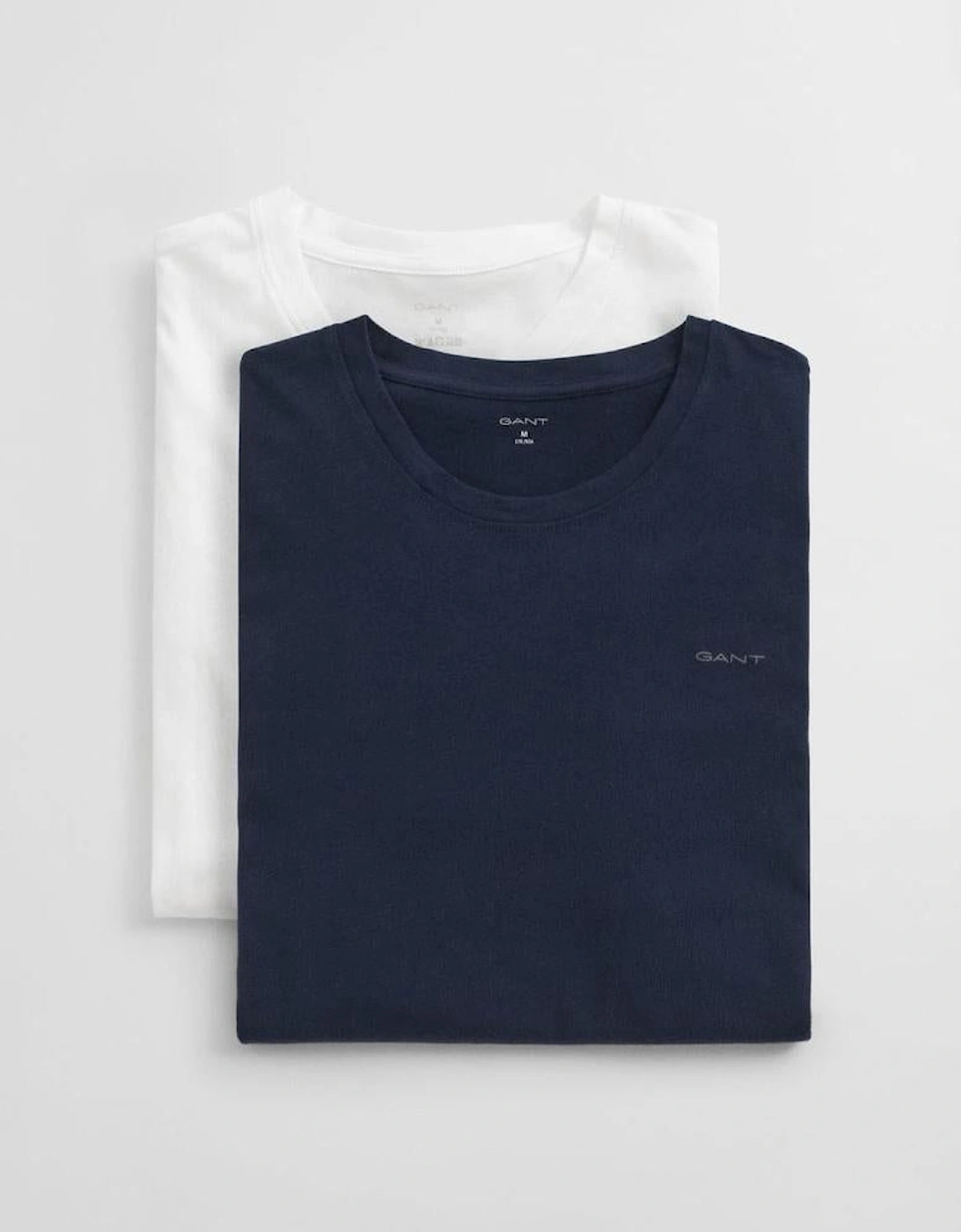 2-Pack Regular Fit Cotton Crew-Neck T-Shirts, Navy/White, 4 of 3