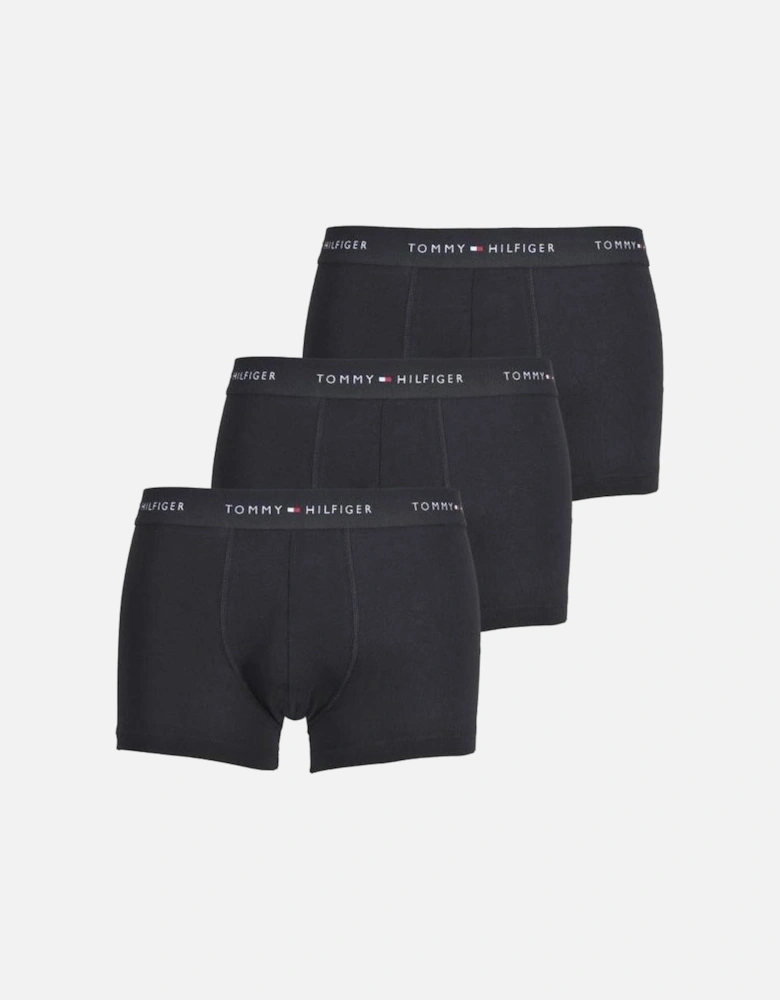 3-Pack Signature Cotton Boxer Trunks, Black