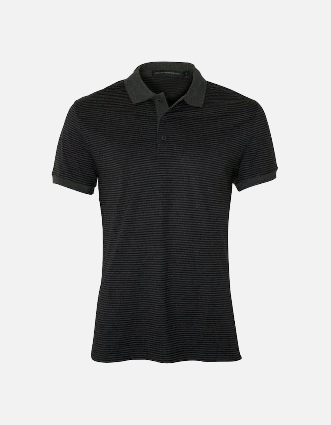 Pure Cotton Stripe Polo Shirt, Marine Blue/charcoal, 4 of 3