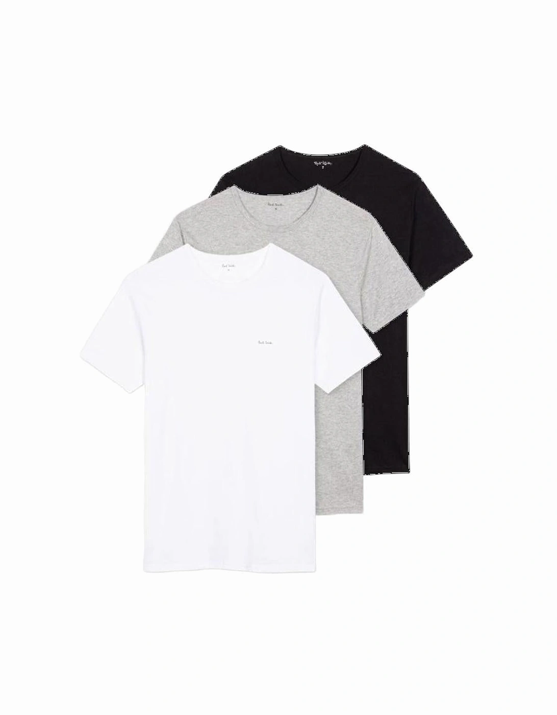 3-Pack Logo Organic Cotton T-Shirts, Black/White/Grey, 10 of 9