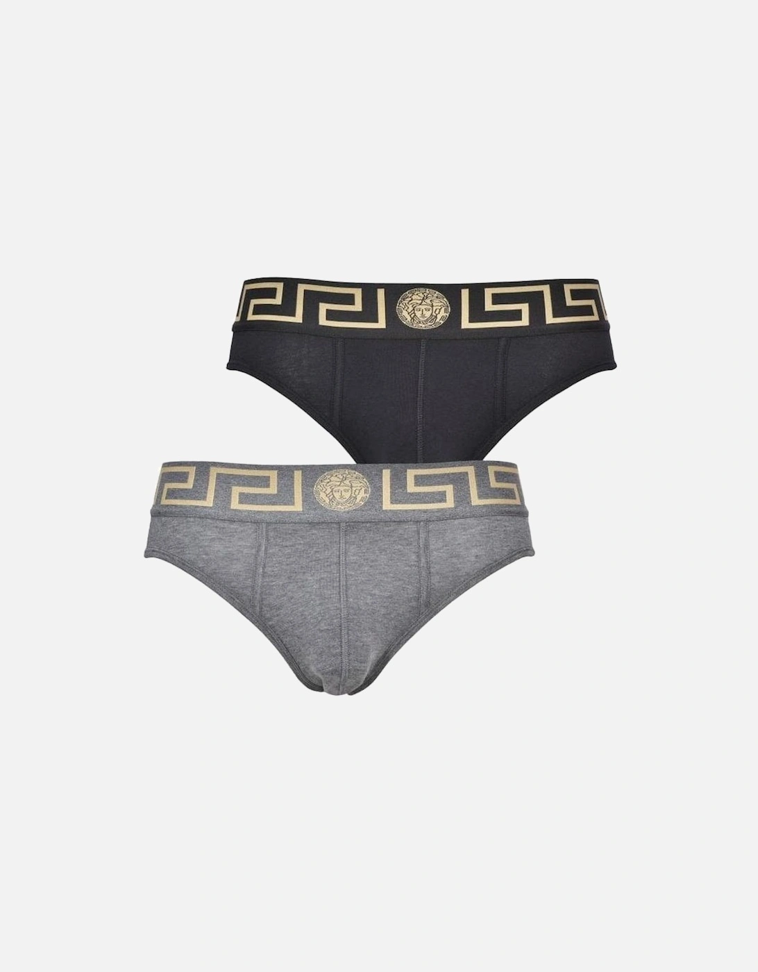 2-Pack Greca Border Low-Rise Briefs, Black/Grey, 6 of 5