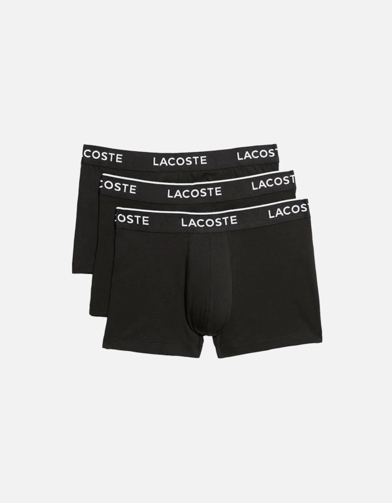 3-Pack Casual Boxer Trunks, Black