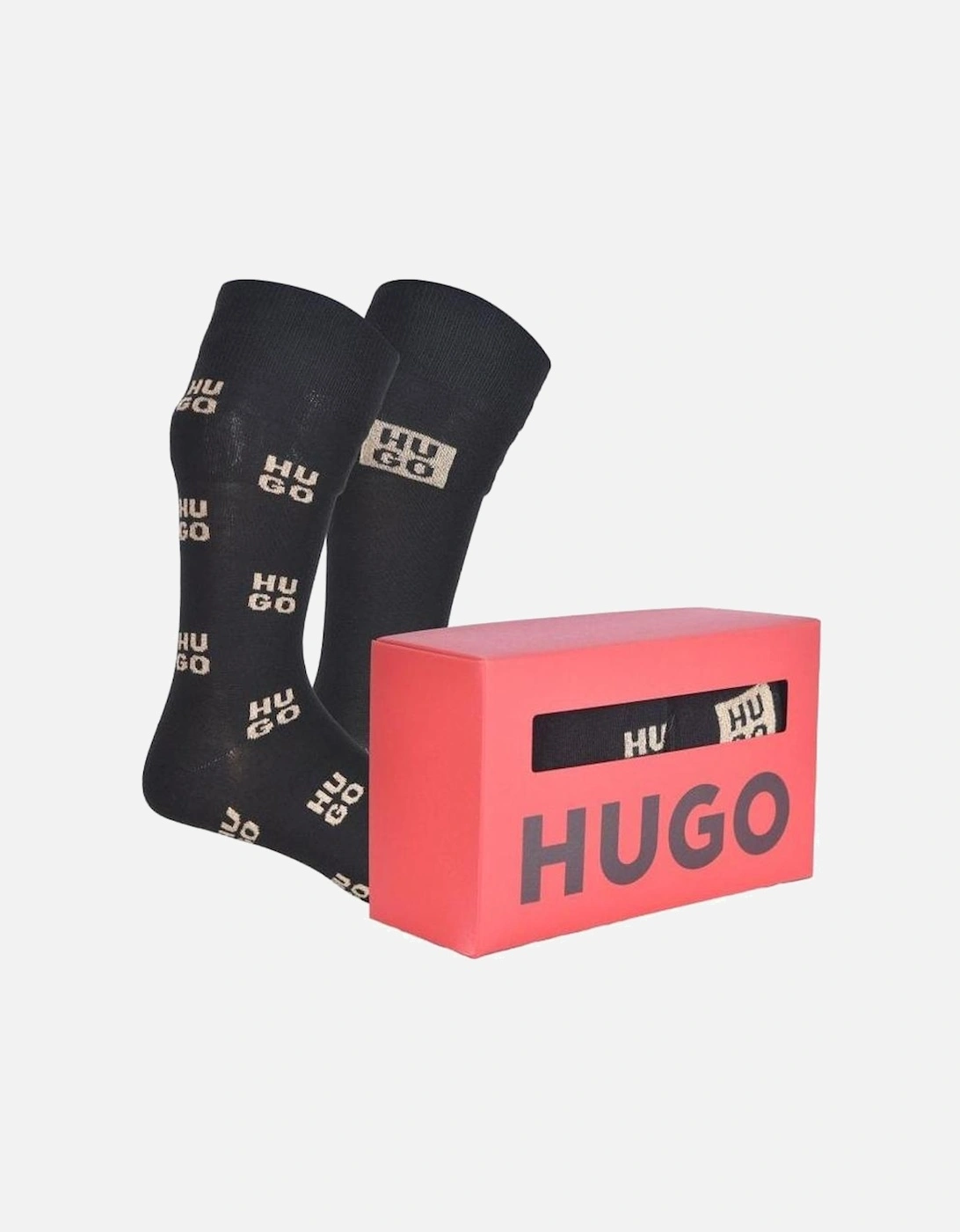 2-Pack Lurex Mixed Logo Socks Gift Set, Black/gold, 7 of 6