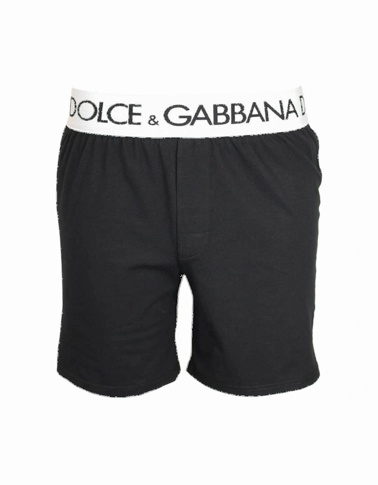 Two-Way Stretch Cotton Boxer Shorts, Black