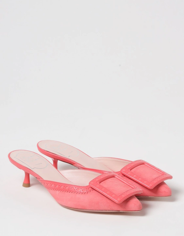 Viv Run Suede Kitten Heel Mules