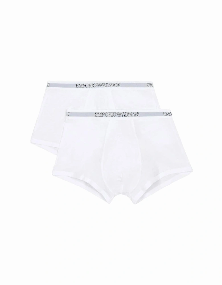 2-Pack Pure Cotton Boxer Trunks, White
