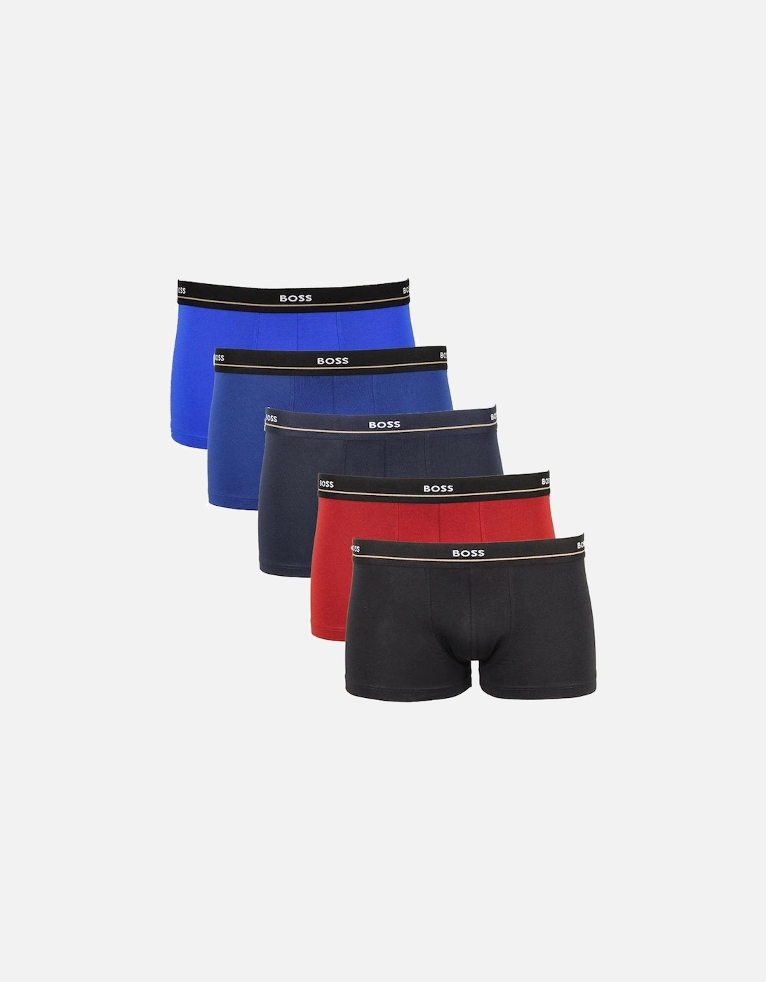 5-Pack Essential Boxer Trunks, Black/Blue/Red, 8 of 7