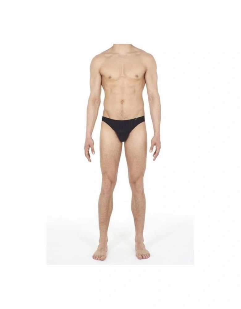 Chic Ribbed Comfort Micro Briefs, Black