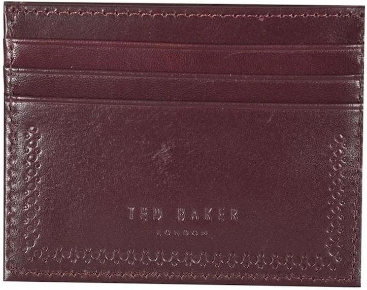 Brogue Detail Card Holder, Red, 6 of 5