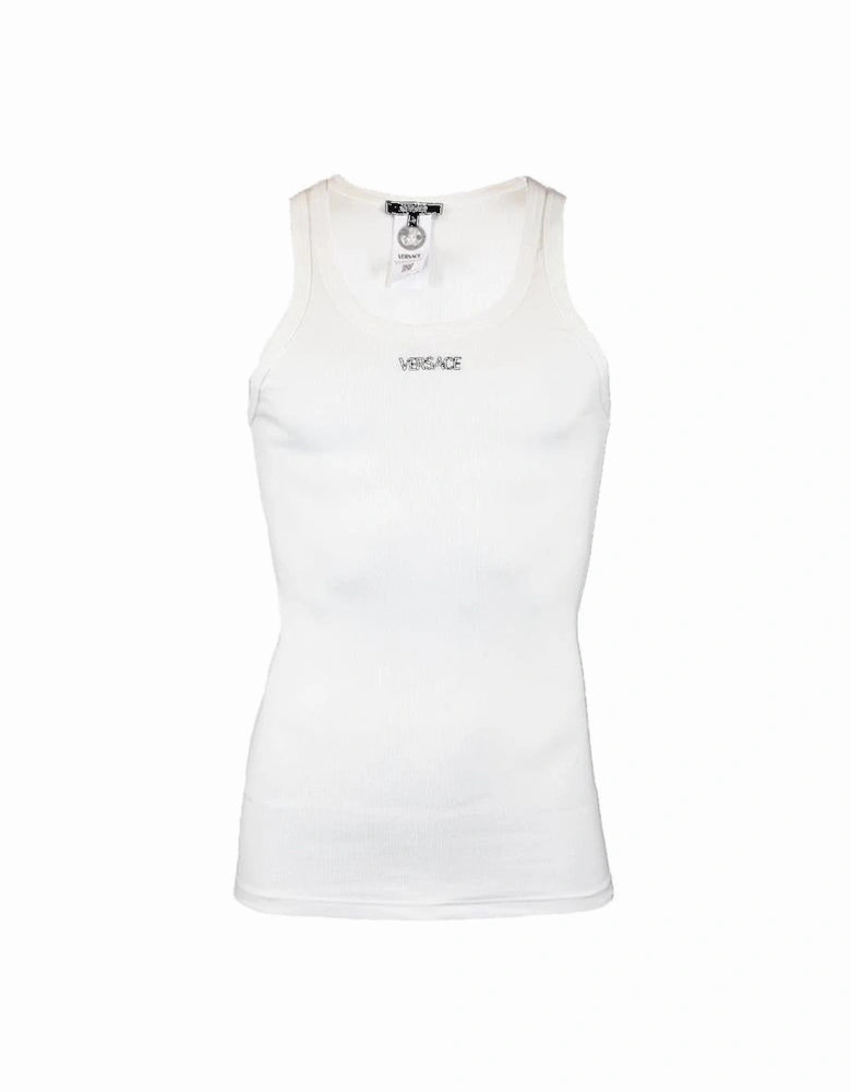 Ribbed Cotton Tank Top, White