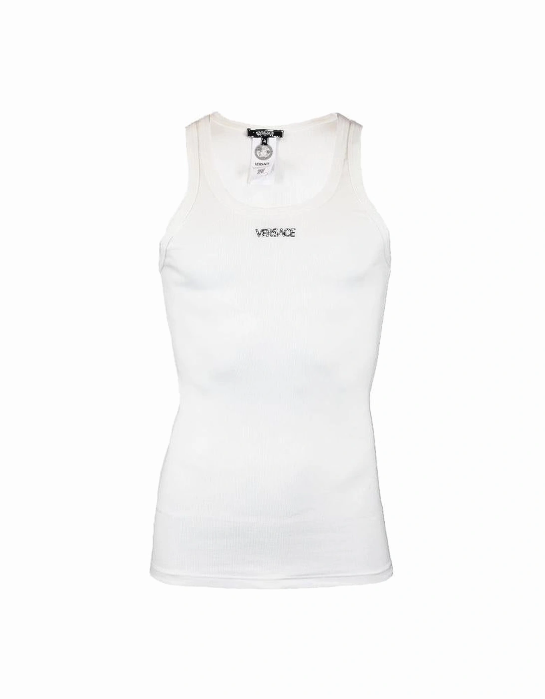 Ribbed Cotton Tank Top, White, 3 of 2