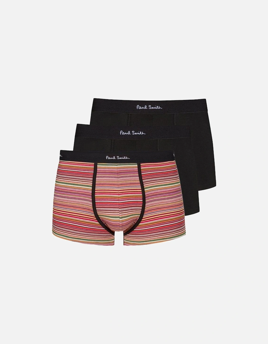 3-Pack Signature Stripe & Solid Boxer Trunks, Black/multi, 5 of 4