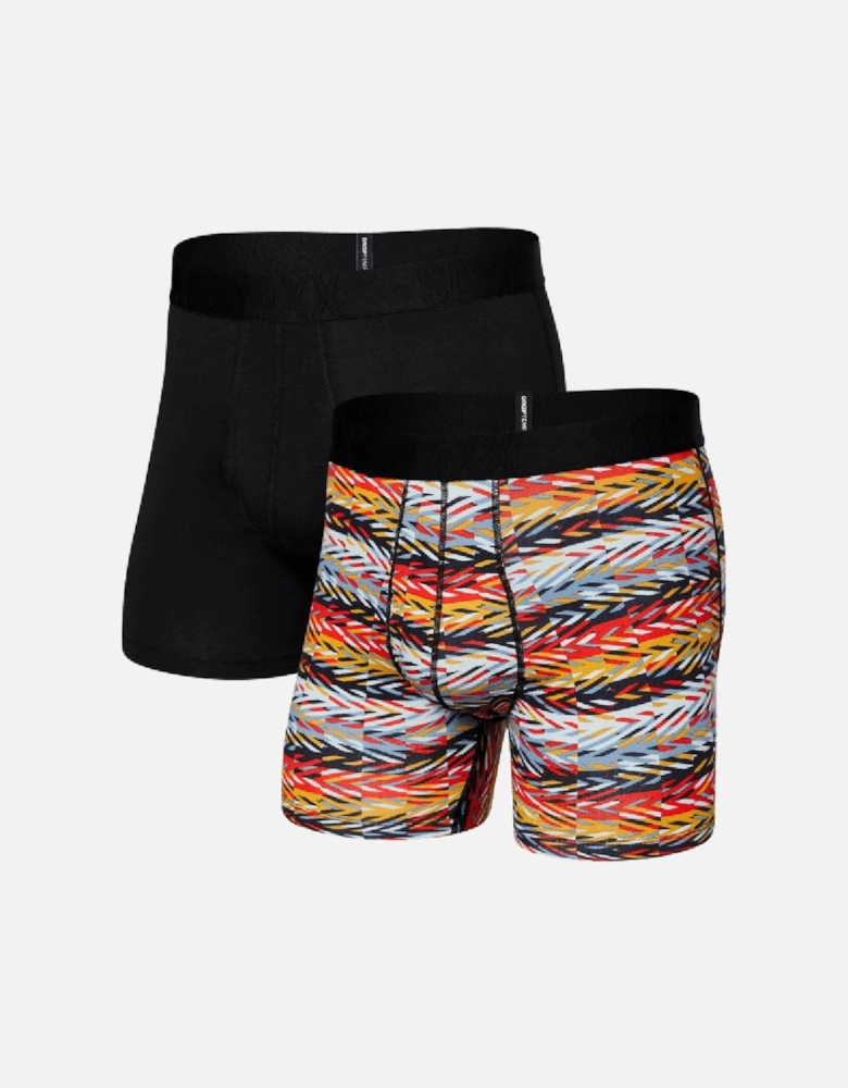 2-Pack DropTemp™ Cooling Cotton Boxer Briefs, Black/multi